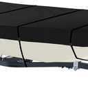 iCOVER Jon Boat Cover 12ft, Heavy Duty Waterproof Marine Grade Polyester Canvas Mooring Cover, Anti-UV Trailerable Jon Boat Covers, Fits Boats 12' Long Beam Width up to 56", Black