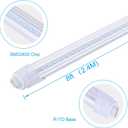 R17D/HO 8FT LED Shop Bulb, Rotating Base LED Tube Light, 6000K Clear Lens, Dual-Ended Power Bulb Lights, Non-dimmable, 2 Pin, Ballast Removed, (Replacement for F96T12/CW/HO 110W Fluorescent Light)