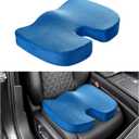 Memory Foam Seat Chair Cushion, Comfortable Auto Cushions for Long Periods of Sitting, Pregnancy Car Seat Cushion for Back, Coccyx & Sacrum Pain Relief, Car Accessories (Blue)