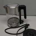 Amazon Basics Electric Kettle with Glass Carafe for Tea and Coffee, BPA-Free, Fast Boiling, Auto Shut-Off, 1 Liter, 1500W, Glass and Steel