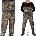 TIDEWE Chest Waders for Toddler & Children, Neoprene Waterproof Insulated Hunting & Fishing Youth Waders for Boy and Girl, Cleated Bootfoot Kids Wader, Next Camo Evos, Size 14