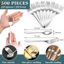 Nuenen 500 Pcs Forks and Spoons Silverware Set for 250 Stainless Steel Flatware Cutlery Set Forks and Spoons Bulk Silverware Utensil for Kitchen Restaurant Home Dinner, Mirror Polished Dishwasher Safe