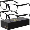 Oilway Blue-Light Blocking Glasses Computer Reading/Gaming/TV/Phones Glasses Fashion Anti Eyestrain Glasses for Women Men（A3 2 * Black）