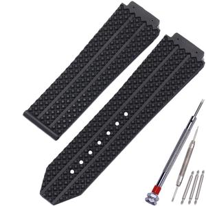 25mm x 19mm Big Bang Rubber Strap Compatible with Hublot Big Bang Silicone Diamond grain texture Replacement Watch Band
