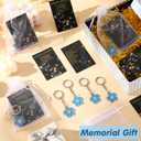 60 Sets Funeral Favors for Guests Forget Me Not Flower Keychain and Prayer Card Sympathy Gifts for Memorial Party Remembrance
