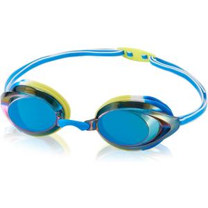 Speedo Unisex-Child Swim Goggles Vanquisher 2.0 Junior (Mirrored Blue Lime/Cobalt/Blue)