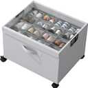 HOUSE AGAIN Shoe Organizer for Closet, Foldable Shoe Storage Organizer Box with Wheels and Adjustable Dividers, Sturdy Metal Frame Fits up to 16-32 Pairs, Large Shoes Storage with Clear Cover