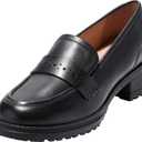 Cole Haan Women's Corrinne Lug Penny Loafers, Black Leather, 9-B US