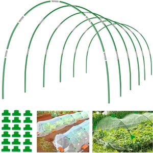 joyhalo Garden Hoops for Raised Beds, 36pcs Greenhouse Hoops, Rust-Free Coated Fiberglass 8ft Garden Tunnel, Detachable Hoop House Frame for Row Cover, Bird Netting, Garden Netting, Plant Covers