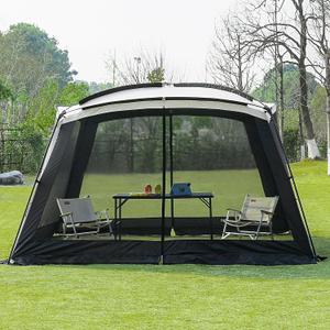 GREGIN Screen House Room 11x11 Ft Mesh Net Tent Canopy Shelter Gazebo, Easy Setup & Waterproof & Sunshade, Suitable for Camping Trip, Backyard, Beach, Picnic