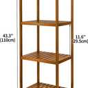 Utoplike Teak Wood Bathroom Shelf Organizer Stand, Standing Shelves Shower Caddy Units, Freestanding 4 Tier Bath Storage for Floor, Kitchen, Office, 30D x 40W x 110H cm
