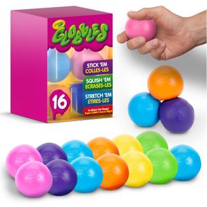 Crayola Globbles Squish Toys (16ct), Sticky Stress Ball for Adults & Kids, Squishy Balls, Calming Sensory Gift for Stress Relief, 16 Count