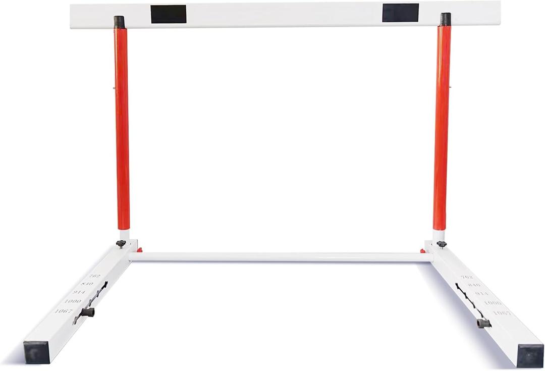 Adjustable Track and Field Hurdles Height Sports Training Hurdle with Counterweight Heavy Duty Track and Field Equipment Practice Training from 30 to 42 Inch for Athletes Adults (1 pc)