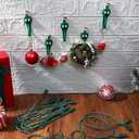 Zhengmy 24 Pcs Christmas Garland Ties and Christmas Garland Hanger Set for Banister Railing and Mantle Wreath Twist Ties Reusable Adhesive Straps for Xmas Home Decoration Holiday Wrapping(Santa Claus)