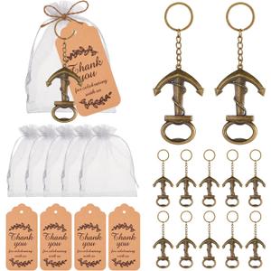 50pcs Anchor Keychain Bottle Opener Wedding Party Gift Decoration, Perfect for Birthday Party, Baby Shower Give Back Guest Gift, Nautical Themed Beer Opener Keychain (Bronze)