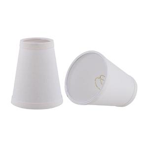 Aspen Creative 51038-2, Hardback Empire Tranditional Clip-On Chandelier Shade, Off-White Linen Fabric, 2-1/2" Top x 4" Bottom x 5" Slant, Set Of 2