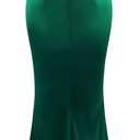 MUXXN Women 50s Style Retro Cap Sleeve Square Neck Satin Evening Cocktail Wedding Guest Long Maxi Dress (Large, Green)