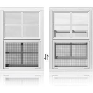 2 Pack Shed Windows 18" W x 27" H Flush Mount, White Household Windows for Playhouses, Barns, Chicken Coop