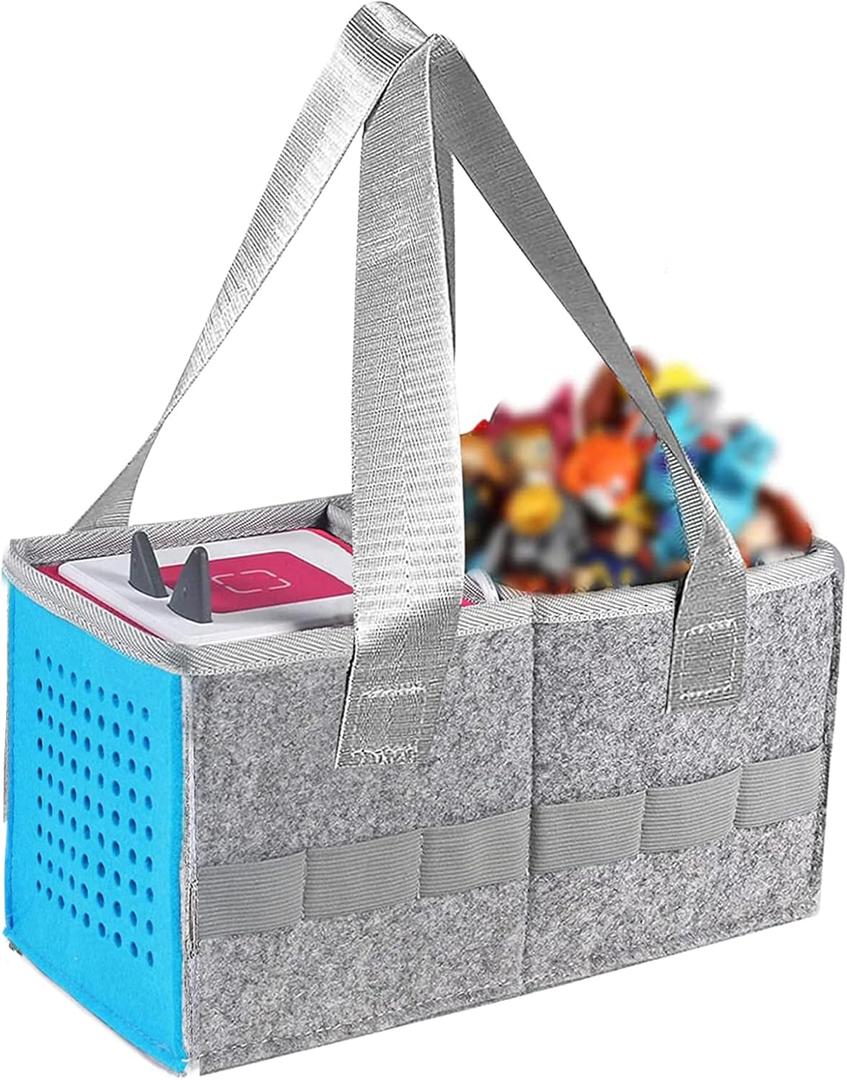 Carry Bag for Toniebox Audio Player Starter Set,Felt Organizer Case for Tonie 2 Starter Set Storage Bag (Blue)