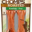 Pork Chomps Roasted Pressed Pork Skin Dog Chews, 4.5-inch Bone, 2 Count (EXP 06/12/28)