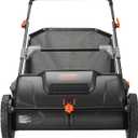 VEVOR Push Lawn Sweeper, 21inch Leaf & Grass Collector, Heavy Duty Thickened Steel Durable to Use with Large Capacity 3.5 cu. ft. Mesh Collection Hopper Bag, 2 Spinning Brushes