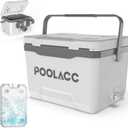 Portable Personal Cooler, Poolside Ice Chest for Above Ground Pool or Spa - Fits Intex Pools, Hard-Sided Cooler with Bonus Ice Pack for Lunch, Drink, Camping, Picnic, Beach, Fishing, 13.74qt