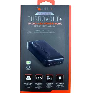 Helix ETHPB5 Power Bank Turbovolt+ 5000mAh 3-Port Portable Battery with Charger