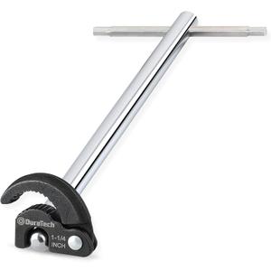 DURATECH 11" Basin Wrench, Sink Wrench, Adjustable Tap Nut Spanner Basin Spanner, Capacity of 3/8" to 1-1/4" for Fixing Back and Union Nuts Under Sink