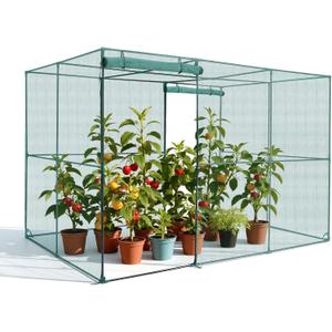 VEVOR Crop Cage, 9.5 x 6.36 x 6.36 ft Plant Protection Tent with Zippered Door, Wind-Resistant Tall Crop Cage, Easy to Install, Outdoor Raised Bed Cover, Tomato Plant Netting for Garden Patio Lawn