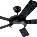 Westinghouse 7224200 Comet Indoor Ceiling Fan with Light, Matte Black