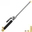 Jet Nozzle for Garden Hose, High Pressure Power Washer Wand with 3 Different Hydro Nozzles and Quick Connectors for Gutter Patio Car Pet Window 18 Inch (Dark Black)