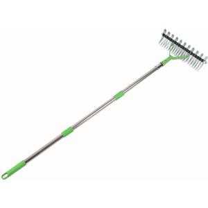 Straw Rake with Steel Spikes, Ergonomic, Efficient Lawn Rake for Garden, 52.76 Inch Length