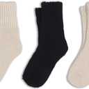 BomKinta Boot Socks for Women Winter Solid Thick Warm Socks Cozy Crew Socks Christmas Gift (M)