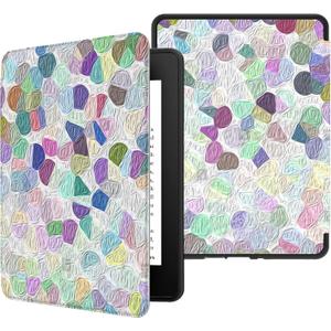 VORI Case for Kindle Paperwhite (11th Generation-2021) and Kindle Paperwhite Signature Edition, Soft TPU Lightweight Protective Smart Shell Cover with Auto Sleep/Wake, Watercolor Spots