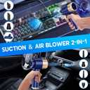 2 x Handheld Car Vacuum Cleaner, 16000PA Hand Held Vacuum Portable Cordless, 2 in 1 Air Duster and Vacuum Cleaner with LED Light, Multi-Nozzles, 120W High Power Mini Vacuum for Home, Pet, Office