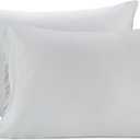 LANE LINEN Pillow Case Covers King, Set of 2, 100% Egyptian Cotton Sateen, Soft Cool & Smooth 1000 Thread Count Pillow Cases - Swiss Dot - White