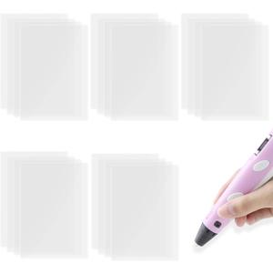 20Pcs 3D Pen Mat - Transparent Tracing Board for 3D Printing Pens, 7.87" x 5.7" 3D Pen Mat Clear, Heat-Resistant, Smooth Non-Stick Reusable Surface for 3D Art