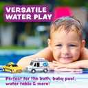 Tub Works Vehicles Bath Cars Mold Free Bath Toys, 6 Pack | Sealed, No Hole Bath Toys Design Keeps Moisture Out | Soft, Squeezable & Float on Water | Fun Baby & Toddler Bath Toys | City Car Bath Toys