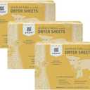 Grab Green Newborn Baby Dryer Sheets - Natural Scent Booster and Fabric Softener to Reduce Wrinkles and Static (Calming Chamomile Scent, 120 Sheets Total)