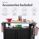Keter Unity XL Portable Outdoor Table with Stainless Steel Top for Kitchen Prep and Outdoor Storage Cabinet for Grilling Accessories, Dark Grey, X-Large