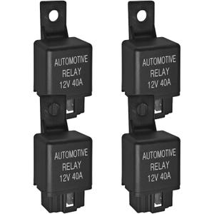 FLS821 Relay 12V 40A (Pack of 4) - Universal SPST 4-Pin Heavy Duty Automotive Relay