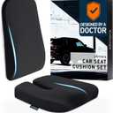 Elmara Doctor-Designed Car Seat Cushions for Driving  Car Seat Back Support, Driver Seat Cushion and Back Cushion for Car, Pillow for Driving Seat  The Ultimate Comfort Solution for Cars (Jet Black)