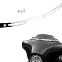 PBYMT Polished Stainless Slotted Batwing Windshield Trim Chrome Compatible for Harley Tri Electra Street Glide Ultra Limited 1996-2013 (23inch)