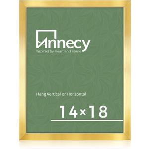 Annecy 14x18 Picture Frame Gold1 Pack, 14 x 18 Picture Frame for Wall Decoration, Classic Gold Minimalist Style Suitable for Decorating Houses, Offices, Hotels