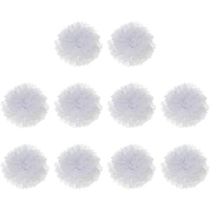 M METERXITY 10 Pack Tissue Pom Poms Flowers - Wedding Decoration, Durable & Beautiful, Apply to Birthday/Party/Wedding (6 Inches, White)