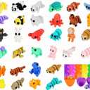 32-Piece 3D Printed Animal Figures with Surprise Eggs, Articulated Mini Fidget Toys, Poseable Desk Pets and Tiny Animal Figurines for Party Favors, Classroom Prizes, Gifts and Display