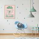 Palettes and Prints Framed Retro Wall Art, Pink and Green Cute Posters, Room Aesthetic, 70 Room Decor, 12x16 Framed