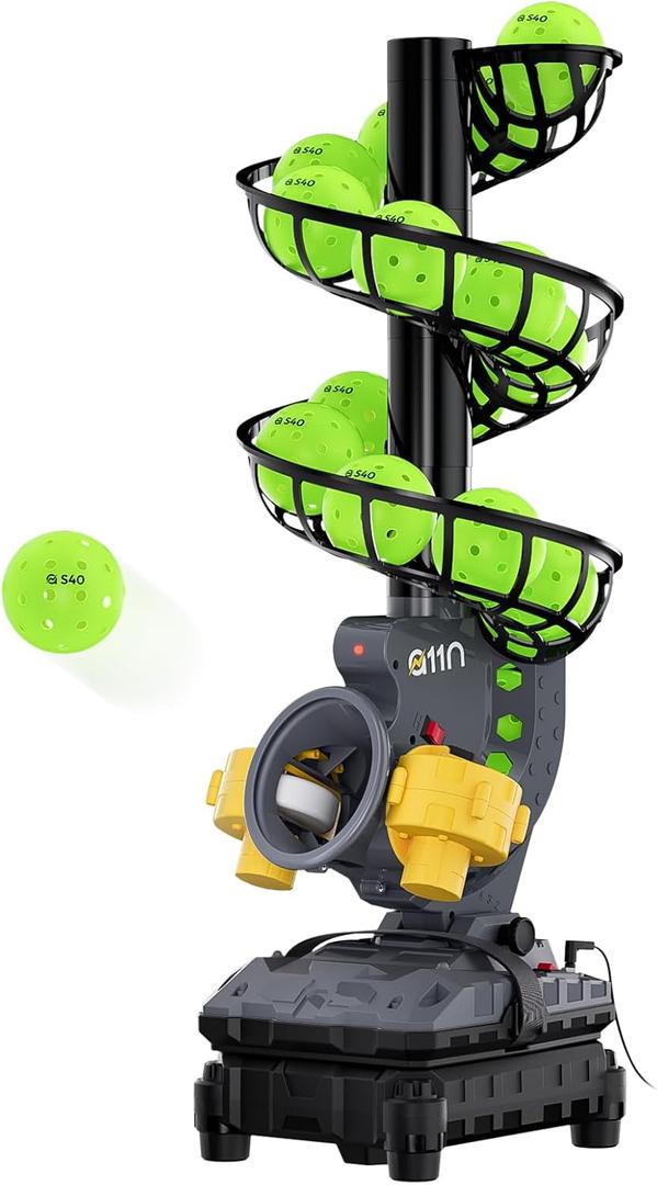 A11N SPORTS Pickleball Automatic Launcher  Adjustable Speed, Spin & Angles for Dinks, Chops, Volleys & Serves  Auto Swing for Forehand & Backhand Training  Indoor/Outdoor Use for All Skill Levels