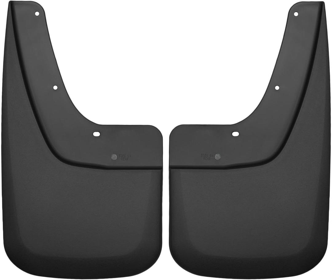 Husky Liners Mud Guards | Rear Mud Guards - Black | 57891 | Fits 2014-2018 GMC Sierra 1500, 2019 GMC Sierra 1500 Limited, 2015-2019 GMC Sierra 2500/3500 HD w/ Single Rear Wheels 2 Pcs