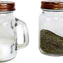 Retro Mason Jar Salt and Pepper Shaker Set  Clear Glass with Stainless Steel Lids, 2-Piece Vintage Design for Kitchen and Dining by Dependable Industries